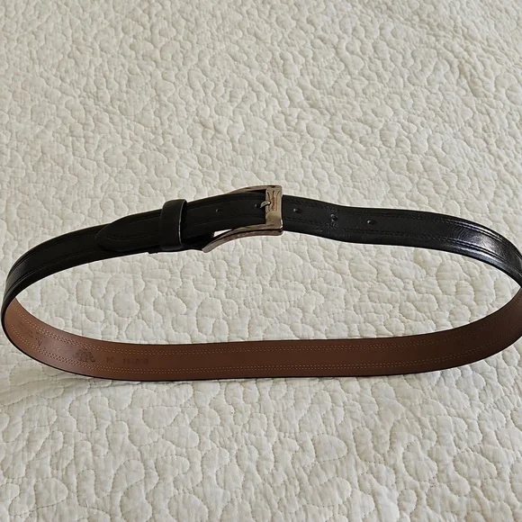 BOSCA Men's Black Leather Dress Belt Sz 36 - Picture 12 of 13